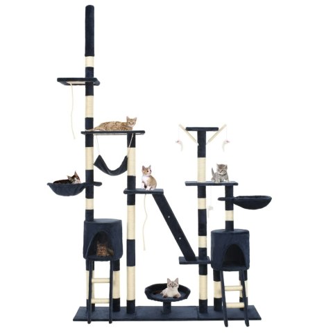 DRAPAK DLA KOTA Z SIZALOWYMI SŁUPKAMI 230-250CM NIEBIESKI