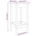 STOŁKI BAROWE 2 SZT. BIAŁE 40X40X78CM LITE DREWNO SOSNOWE