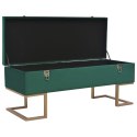 ŁAWKA ZE SCHOWKIEM 105CM ZIELONA AKSAMITNA