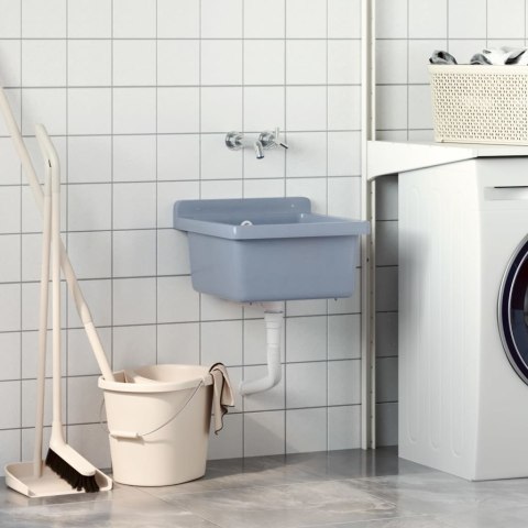 UMYWALKA DO MONTAŻU NA ŚCIANIE SZARA 40X40X24CM ŻYWICA