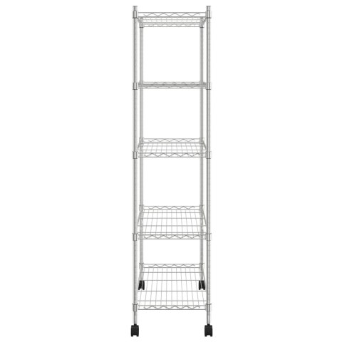 5-POZIOMOWY REGAŁ NA KÓŁKACH 75X35X155CM CHROM 250KG
