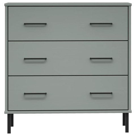 KOMODA OSLO Z 3 SZUFLADAMI SZARA 77X40X79,5CM LITE DREWNO