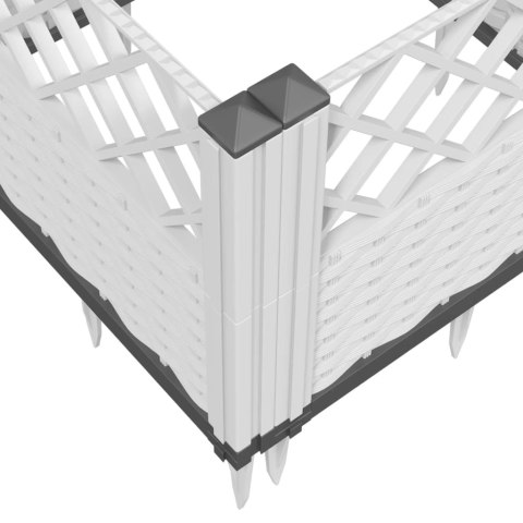 DONICA OGRODOWA NA KOŁKACH BIAŁA 43,5X43,5X43,5CM PP