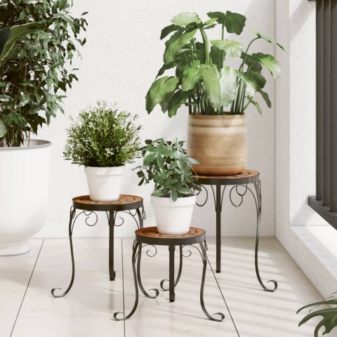 STOLIKI NA KWIATY 3 SZT. CERAMICZNE TERAKOTA