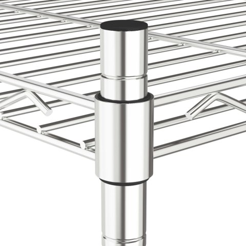 3-POZIOMOWY REGAŁ NA KÓŁKACH 60X35X81CM CHROMOWANY 150KG