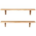 PÓŁKI ŚCIENNE 2 SZT 90X20X16CM DREWNO AKACJOWE