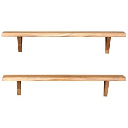 PÓŁKI ŚCIENNE 2 SZT 90X20X16CM DREWNO AKACJOWE