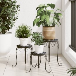 STOJAKI NA ROŚLINY 3 SZT. CZARNO-BIAŁE CERAMICZNE