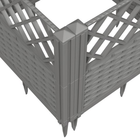 DONICA OGRODOWA NA KOŁKACH JASNOSZARA 43,5X43,5X43,5CM PP