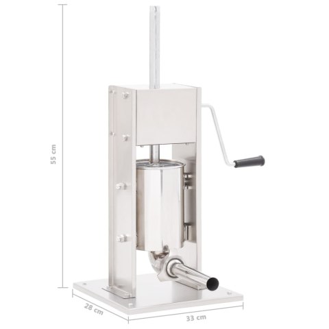 RĘCZNA NADZIEWARKA 3L DO KIEŁBAS STAL NIERDZEWNA 3 KOŃCÓWKI