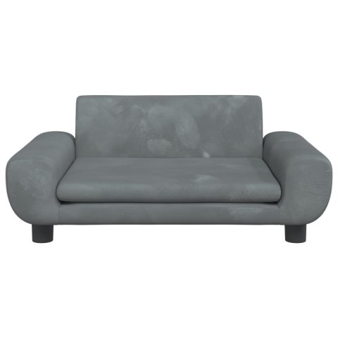 SOFA DLA DZIECI CIEMNOSZARA 70X45X33CM AKSAMIT