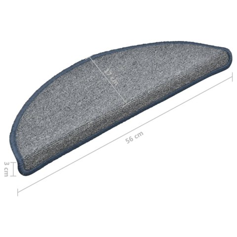 NAKŁADKI NA SCHODY 15 SZT. JASNOSZARO-NIEBIESKIE 56X17X3CM