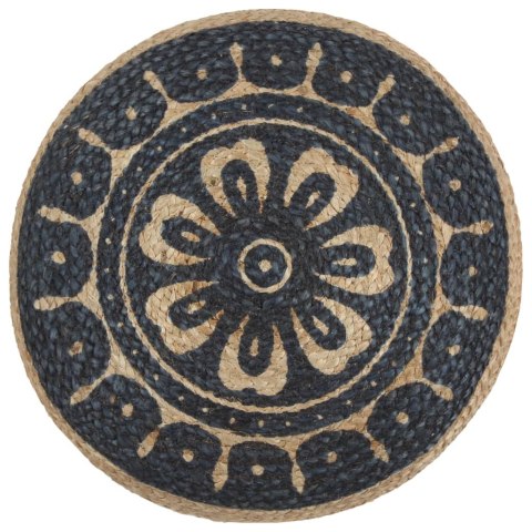 RĘCZNIE ROBIONY PUF NIEBIESKI 45X30CM JUTA