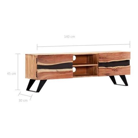 SZAFKA POD TV 140X30X45CM LITE DREWNO AKACJOWE