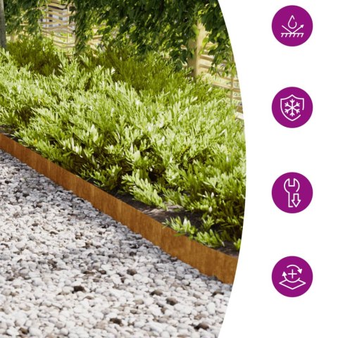 OBRZEŻA TRAWNIKOWE 10 SZT. 10X103CM GIĘTKIE STAL CORTEN