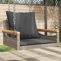 ŁAWKA BUJANA Z PODUSZKAMI SZARA 63X62X40CM POLIRATTAN