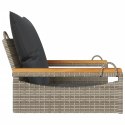ŁAWKA BUJANA Z PODUSZKAMI SZARA 63X62X40CM POLIRATTAN