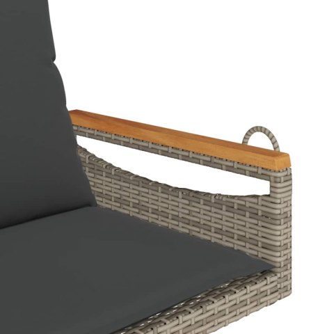ŁAWKA BUJANA Z PODUSZKAMI SZARA 63X62X40CM POLIRATTAN