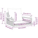 ŁAWKA BUJANA Z PODUSZKAMI BEŻOWA 63X62X40CM POLIRATTAN