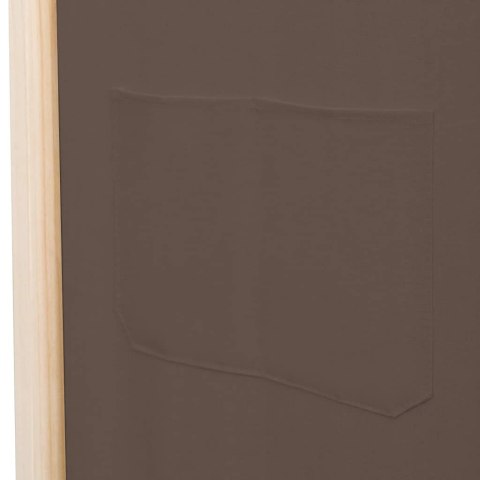 PARAWAN POKOJOWY 6-PANELOWY BRĄZOWY 240X170X4CM TKANINA