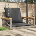 ŁAWKA BUJANA Z PODUSZKAMI SZARA 63X62X40CM POLIRATTAN