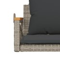 ŁAWKA BUJANA Z PODUSZKAMI SZARA 63X62X40CM POLIRATTAN