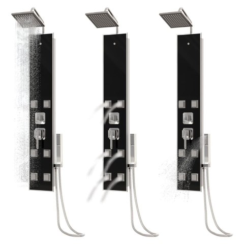 PANEL PRYSZNICOWY SZKŁO 18X45,5X130CM CZARNY