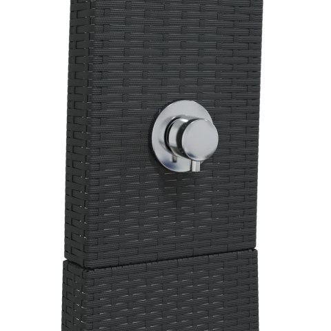 PRYSZNIC OGRODOWY CZARNY 55X60X224CM POLIRATTAN I AKACJA