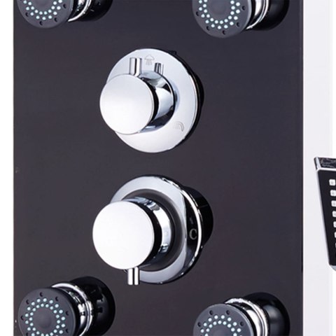 PANEL PRYSZNICOWY SZKŁO 25X44,6X130CM CZARNY