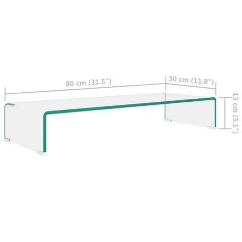 PODSTAWKA POD MONITOR TELEWIZOR SZKLANA 80X30X13CM