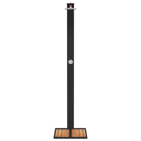 PRYSZNIC OGRODOWY CZARNY 50X55X224CM POLIRATTAN I AKACJA