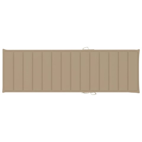 LEŻAK Z BEŻOWĄ PODUSZKĄ IMPREGNOWANE DREWNO SOSNOWE