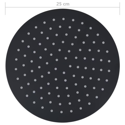 SŁUCHAWKA PRYSZNICOWA ZE STALI 25CM OKRĄGŁA CZARNA