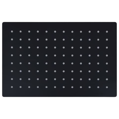 SŁUCHAWKA PRYSZNICOWA ZE STALI 30X20CM PROSTOKĄTNA CZARNA