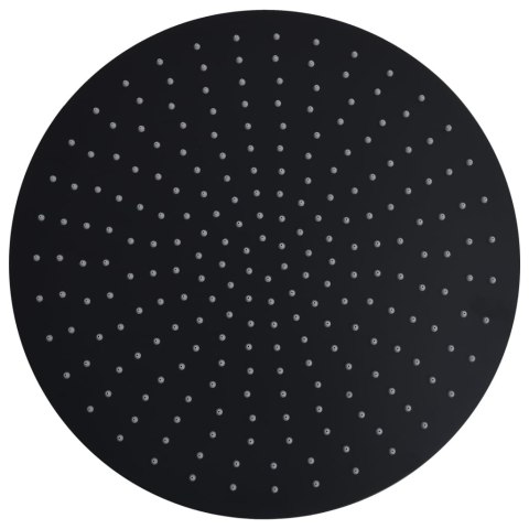 SŁUCHAWKA PRYSZNICOWA ZE STALI 40CM OKRĄGŁA CZARNA