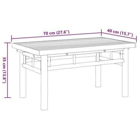 STOLIK KAWOWY 70X40X35CM BAMBUSOWY