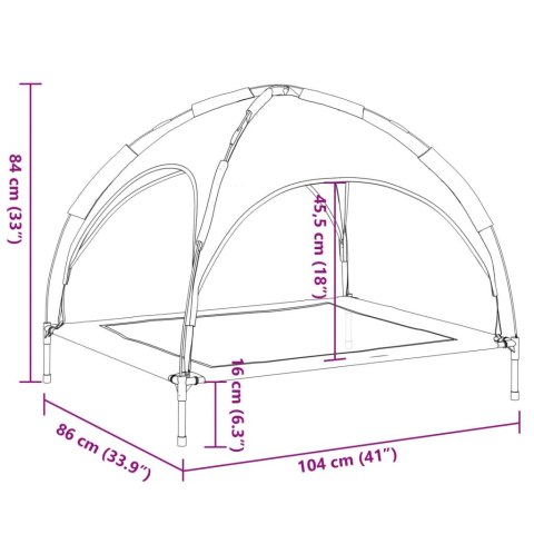 LEGOWISKO DLA PSA Z BALDACHIMEM 104X86X84CM DO 54KG OCHRONA PRZED SŁOŃCEM