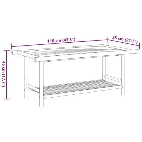 STOLIK KAWOWY 110X55X45CM BAMBUSOWY