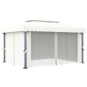 ALTANA OGRODOWA OGRODOWA Z ZASŁONAMI 4X 3M KREMOWA ALUMINIUM