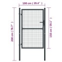 FURTKA OGRODOWA Z SIATKI GALWANIZOWANA STAL 100X200CM SZARA