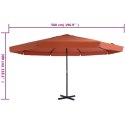 PARASOL OGRODOWY NA SŁUPKU ALUMINIOWYM 500CM TERAKOTA