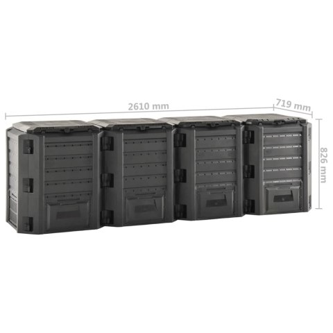 KOMPOSTOWNIK OGRODOWY CZARNY 1600 L