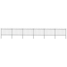 OGRODZENIE Z ZAOKRĄGLONYMI KOŃCAMI STALOWE 10,2X1,2M CZARNE