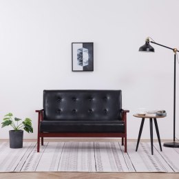 2-OSOBOWA SOFA CZARNA SKÓRA