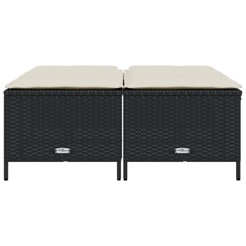 STOŁKI OGRODOWE Z PODUSZKAMI 4 SZT. CZARNE POLIRATTAN