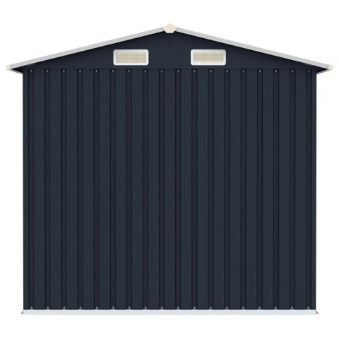 SZOPA OGRODOWA ANTRACYTOWA 205X129X183CM STAL GALWANIZOWANA