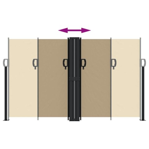ZWIJANA MARKIZA BOCZNA OCHRONA PRZED SŁOŃCEM BEŻOWA 140X600CM