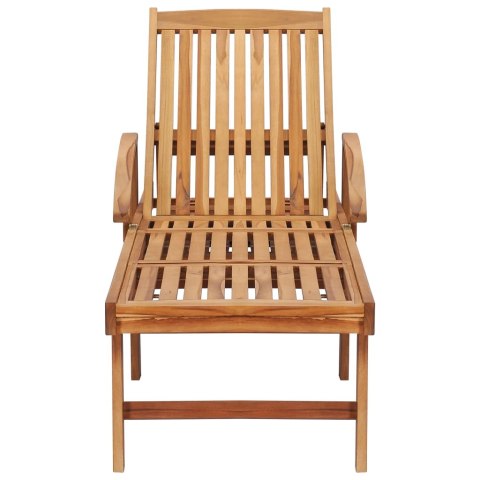 LEŻAK ZE STOLIKIEM I PODUSZKĄ LITE DREWNO TEKOWE