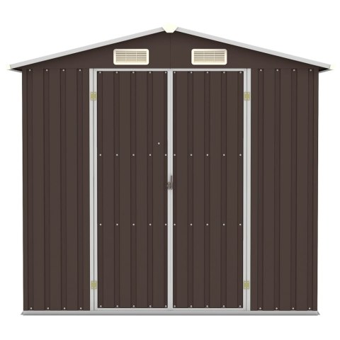 SZOPA OGRODOWA BRĄZOWA 205X129X183CM STAL GALWANIZOWANA