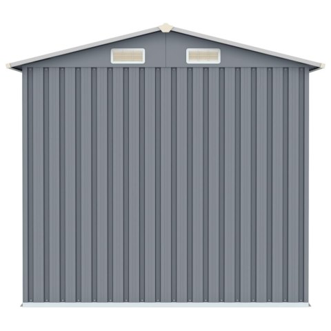 SZOPA OGRODOWA SZARA 205X129X183CM STAL GALWANIZOWANA